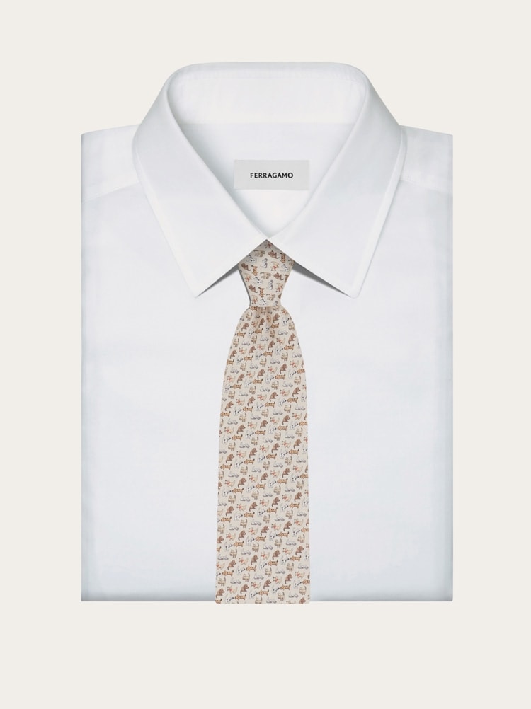 Dogs print silk tie Gallery image 4