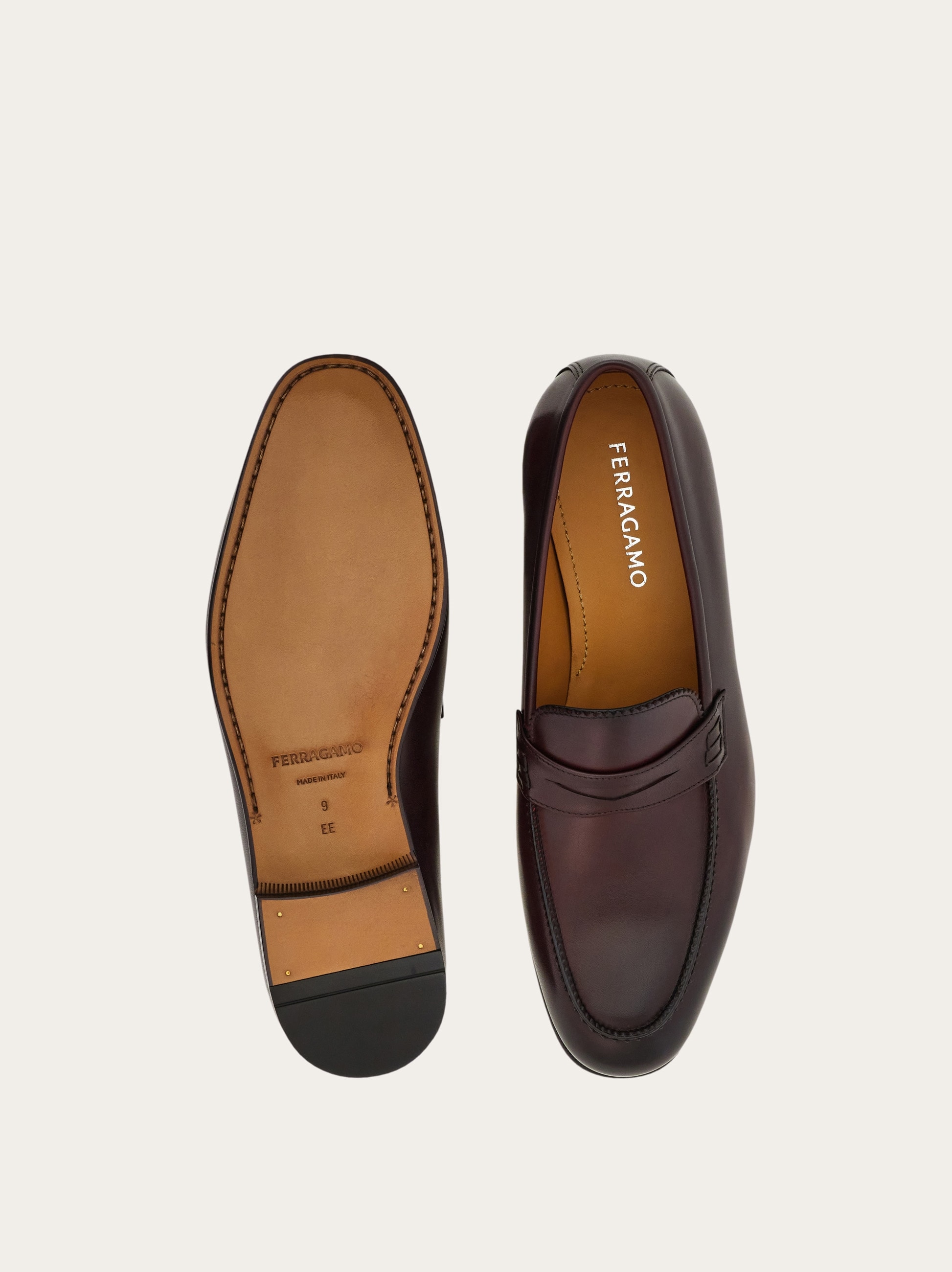 【未使用】フェラガモ ペニーローファー レザー ブラウン 8 メンズ ペニーローファー - メンズ | Ferragamo