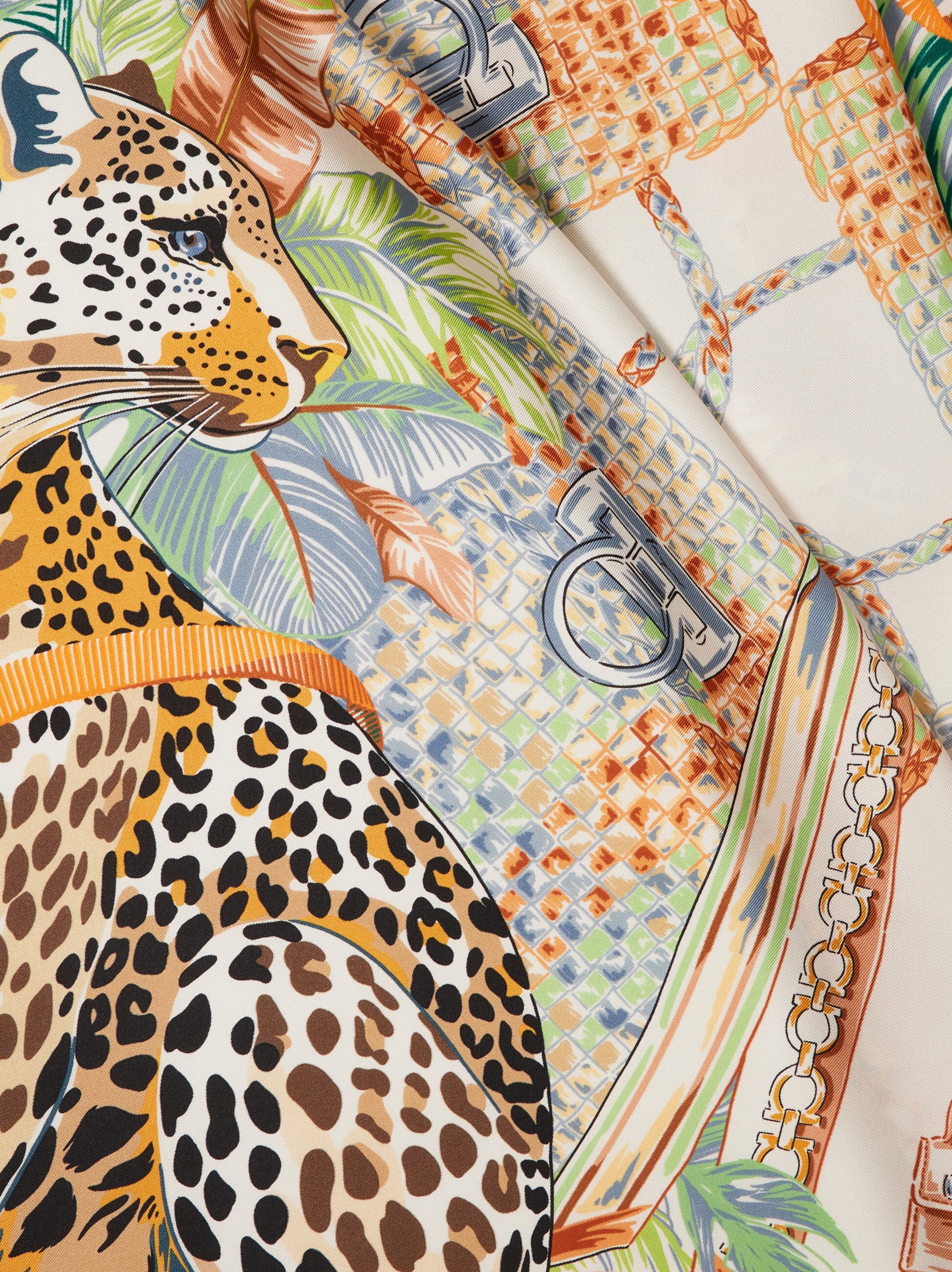 Poised leopards print silk scarf - Women | Ferragamo