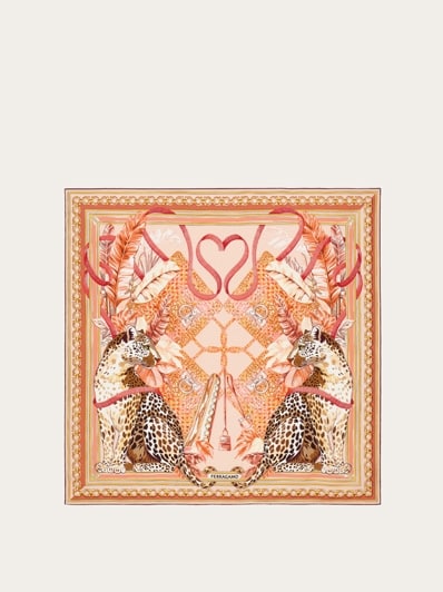 Poised leopards print silk scarf - Women | Ferragamo
