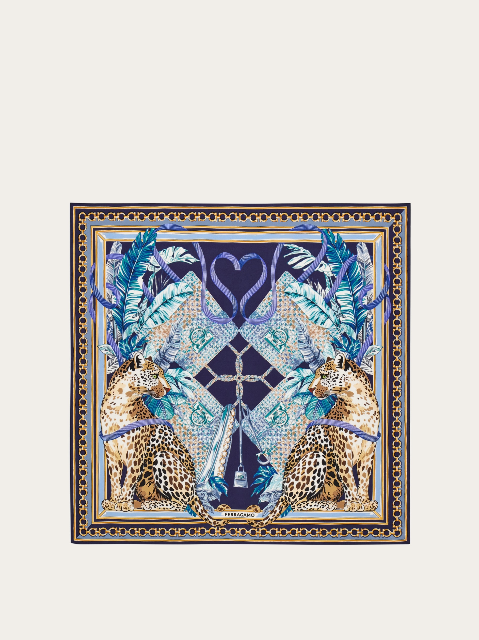 Poised leopards print silk scarf - Women | Ferragamo