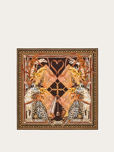 Poised leopards print silk scarf - Women | Ferragamo