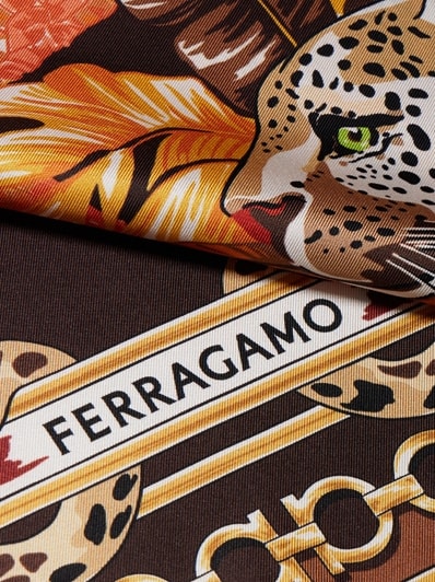Poised leopards print silk scarf - Women | Ferragamo