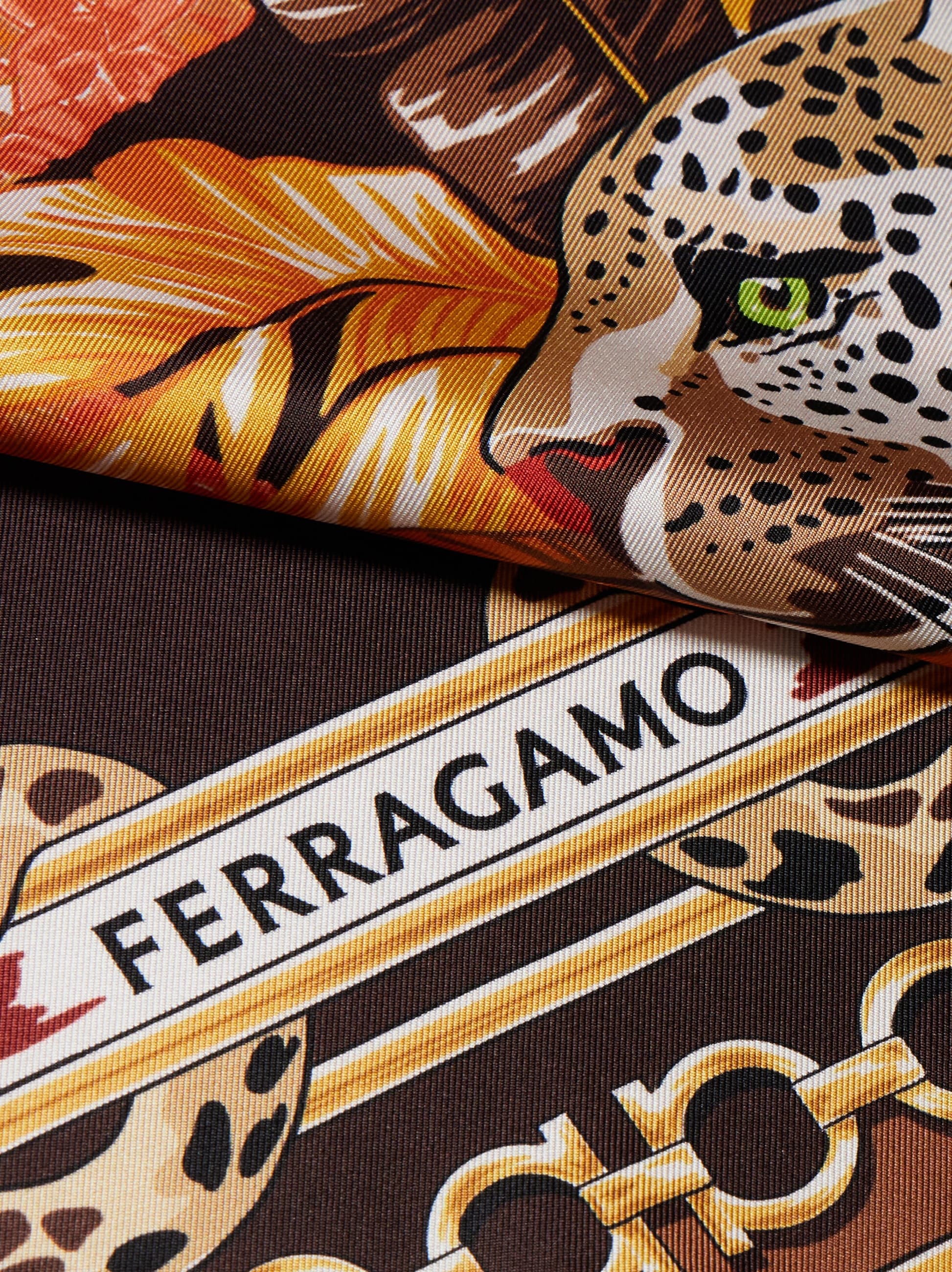 Poised leopards print silk scarf - Women | Ferragamo
