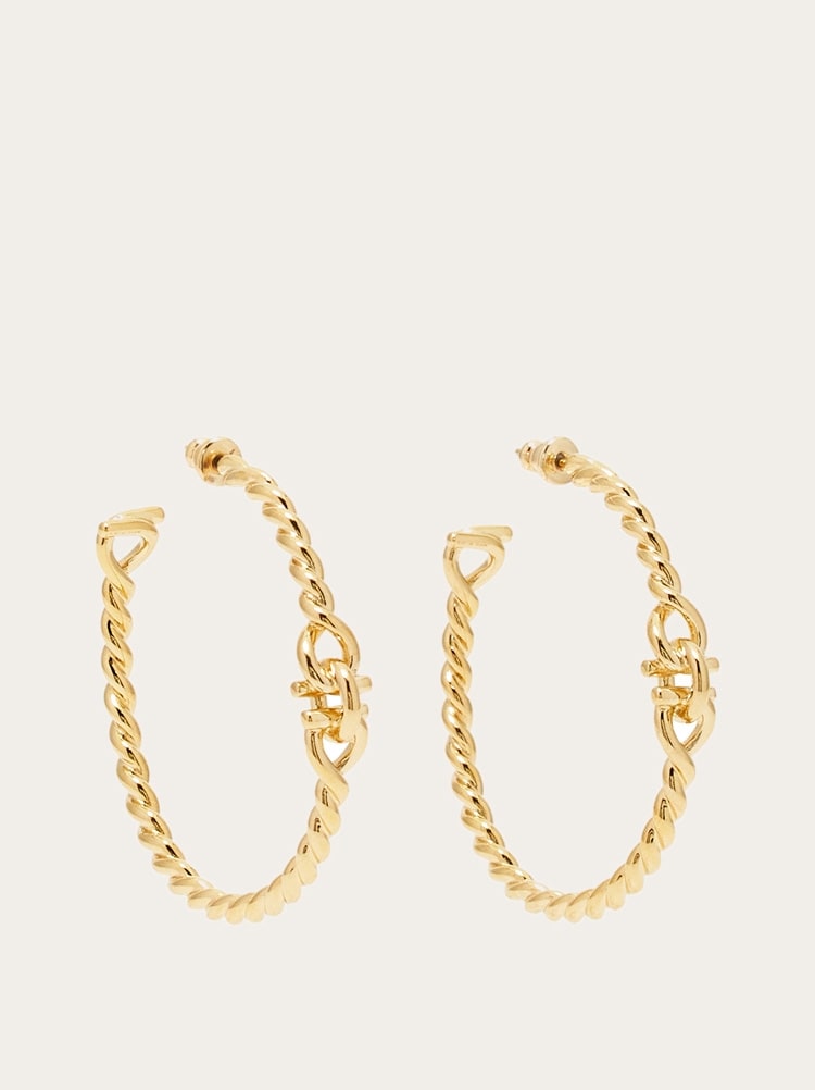 Twisted chain Gancini hoop earrings (L) Gallery image 1