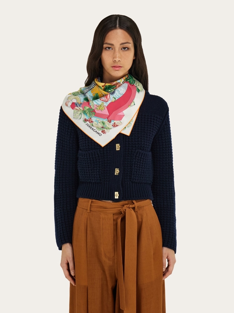 Foulard en soie imprimé Jungle party Gallery image 3