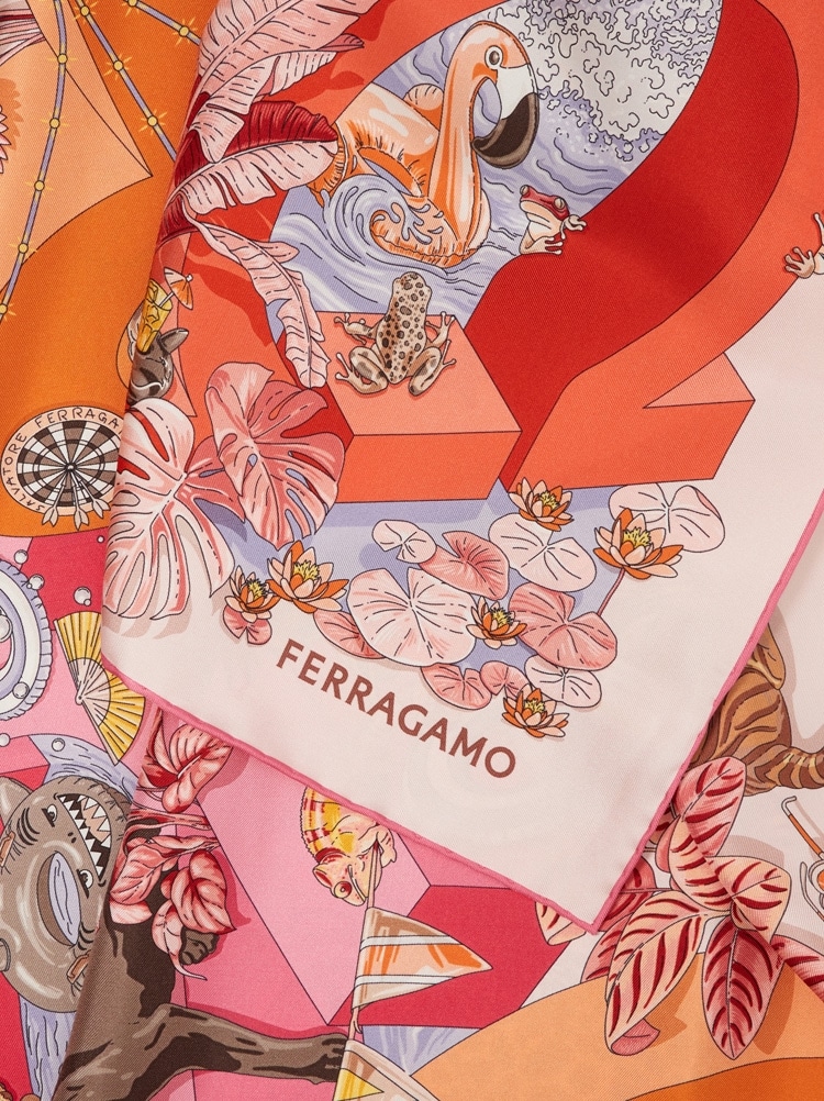 Jungle Party print silk foulard Gallery image 2