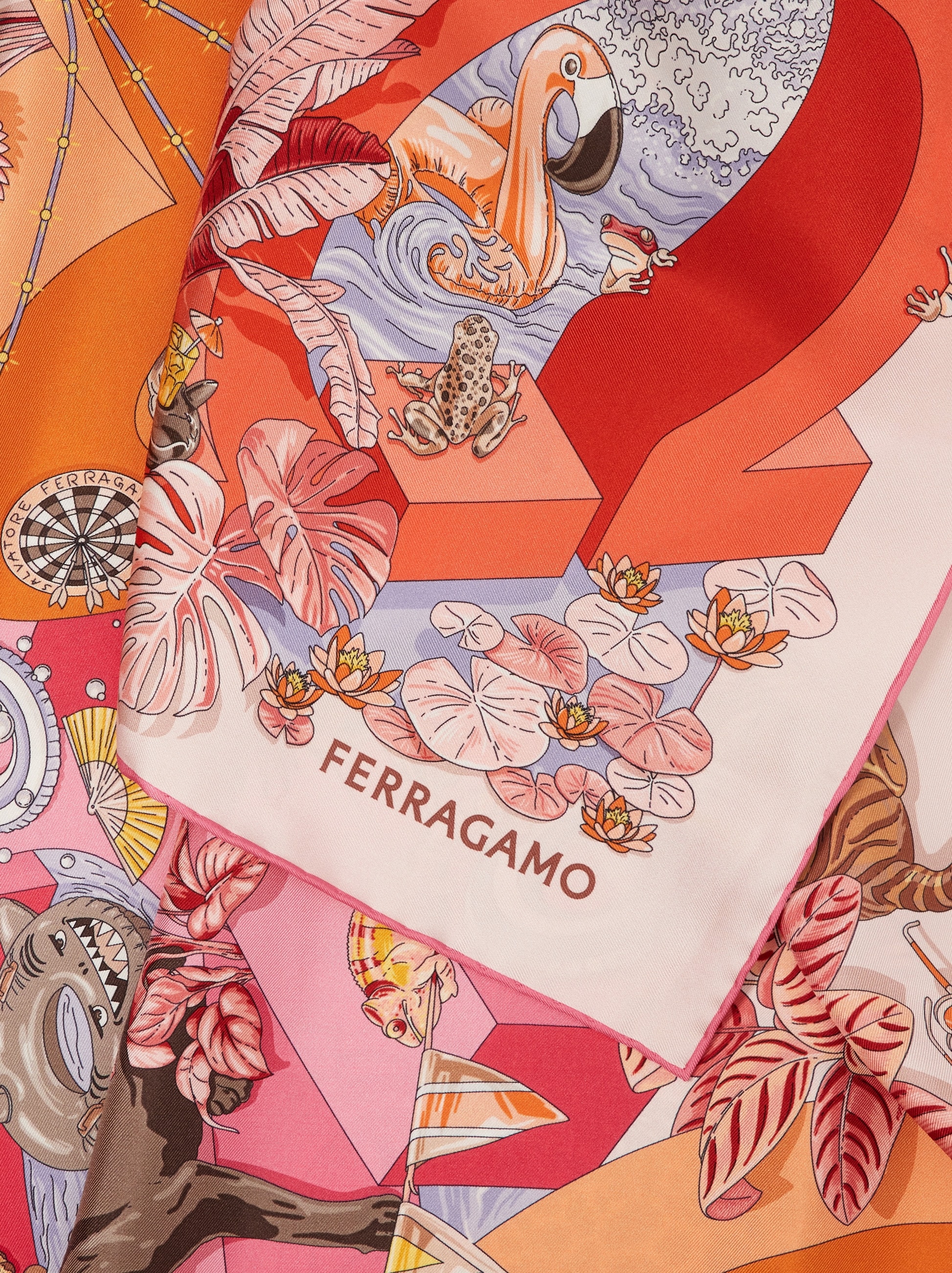 Jungle Party print silk foulard - Women | Ferragamo