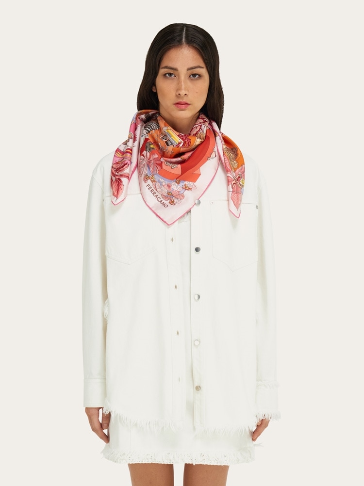 Jungle Party print silk foulard Gallery image 3