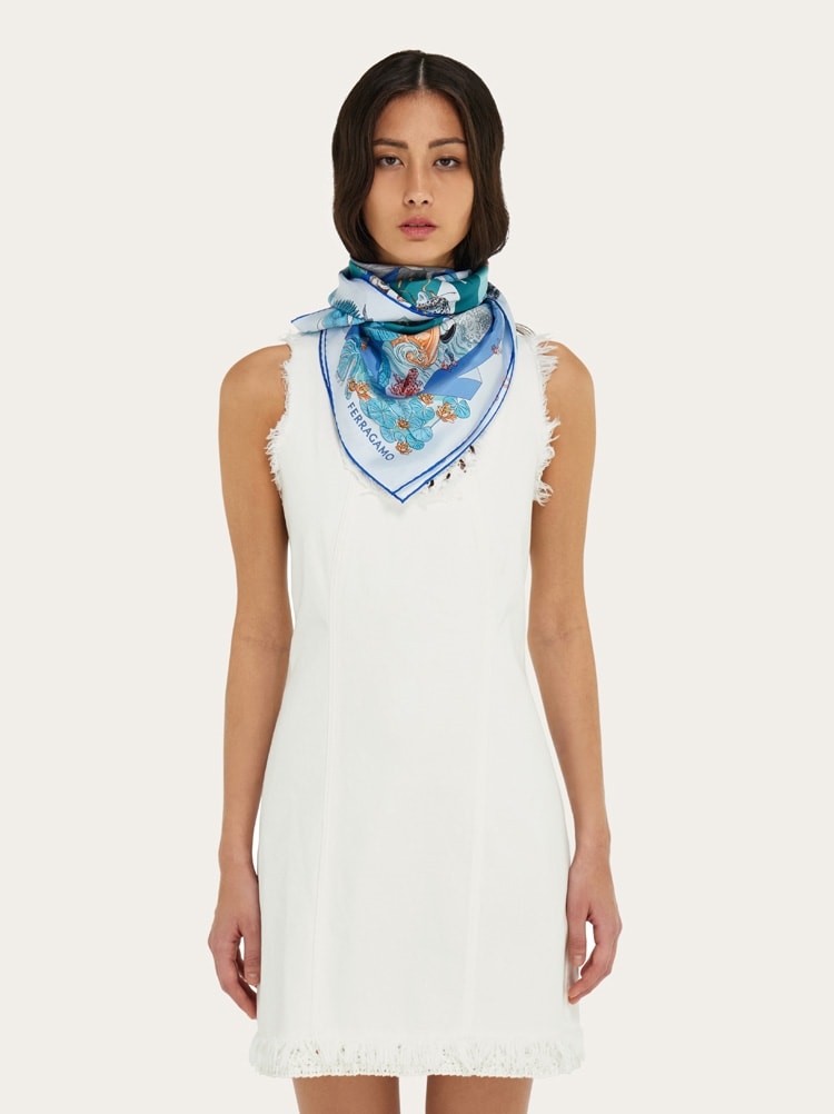 Foulard en soie imprimé Jungle party Gallery image 3