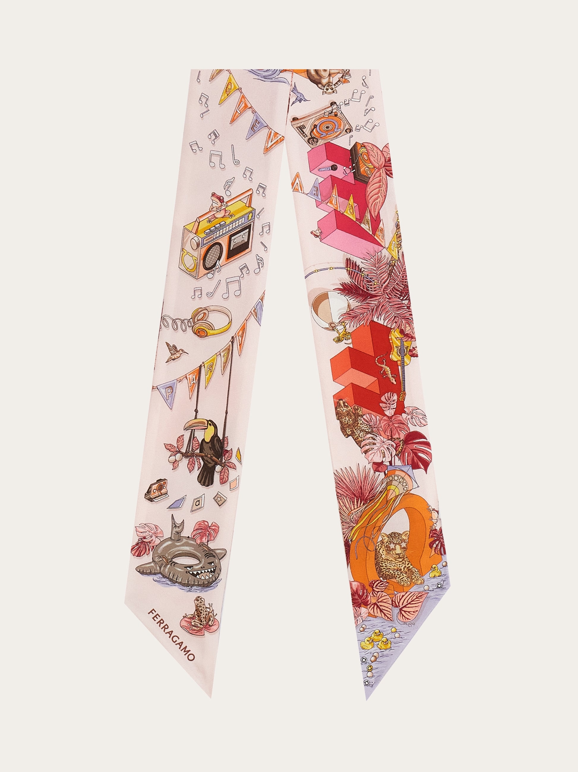 Jungle Party print silk mini bandeau - Women | Ferragamo