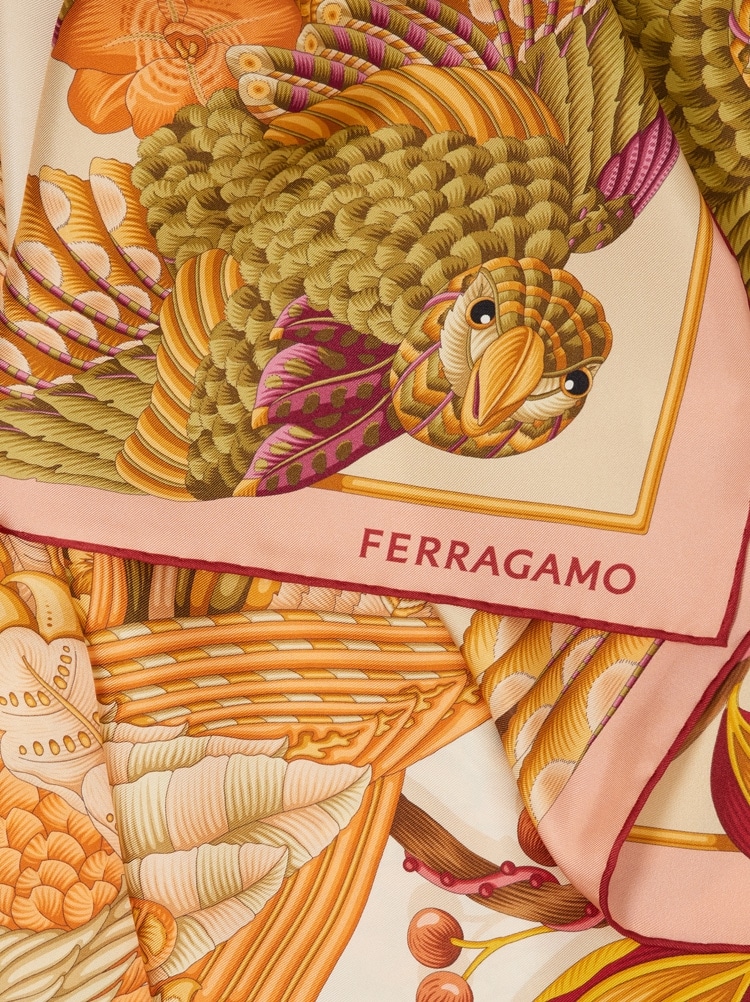 Parrots print silk foulard Gallery image 2