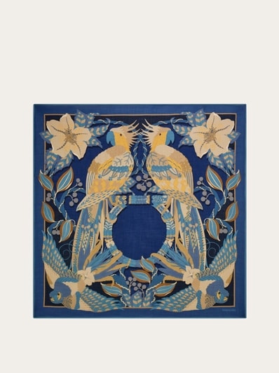 Parrots print cashmere shawl - Women | Ferragamo