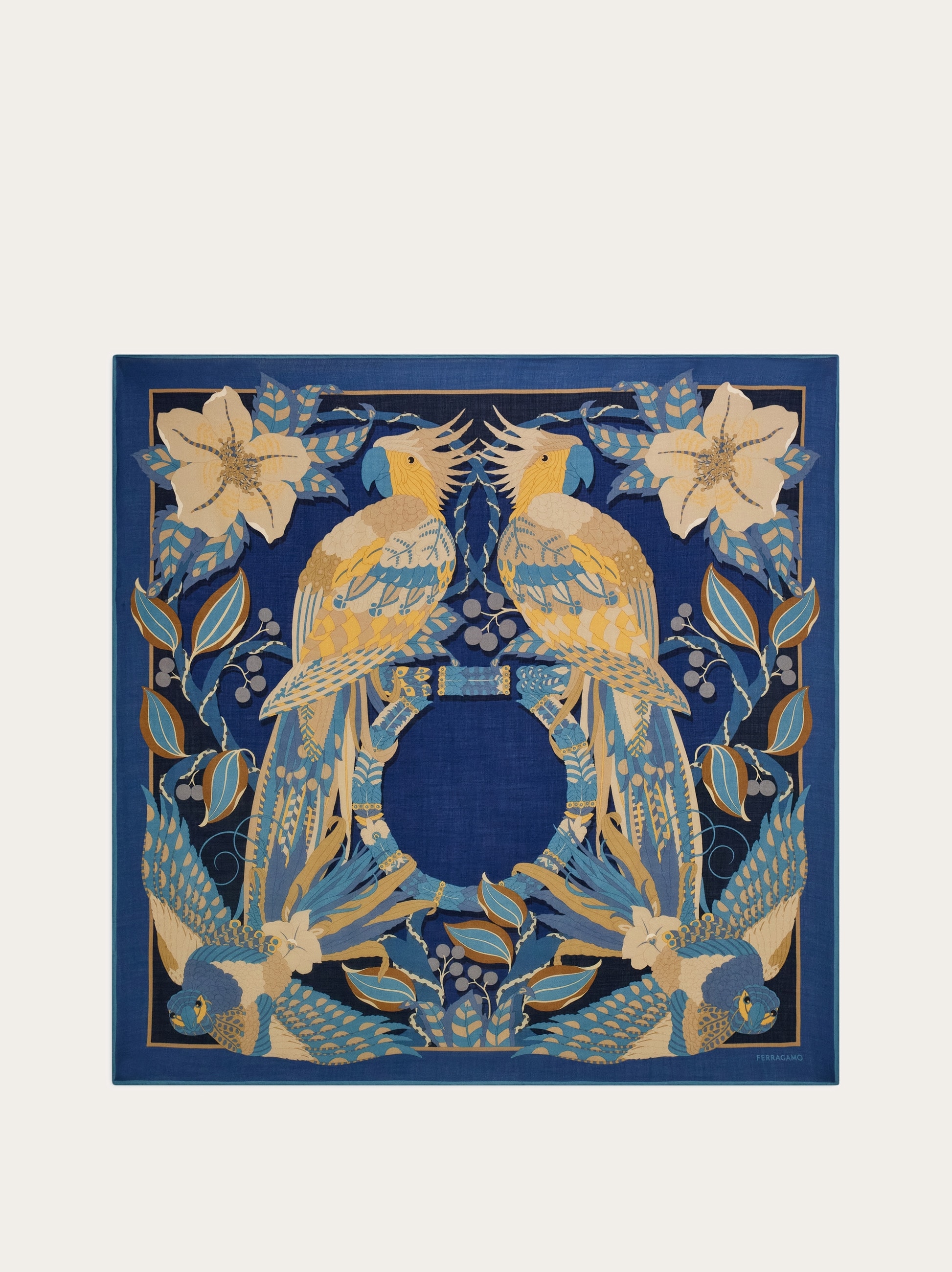 Parrots print cashmere shawl - Women | Ferragamo
