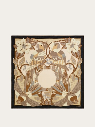 Parrots print cashmere shawl - Women | Ferragamo