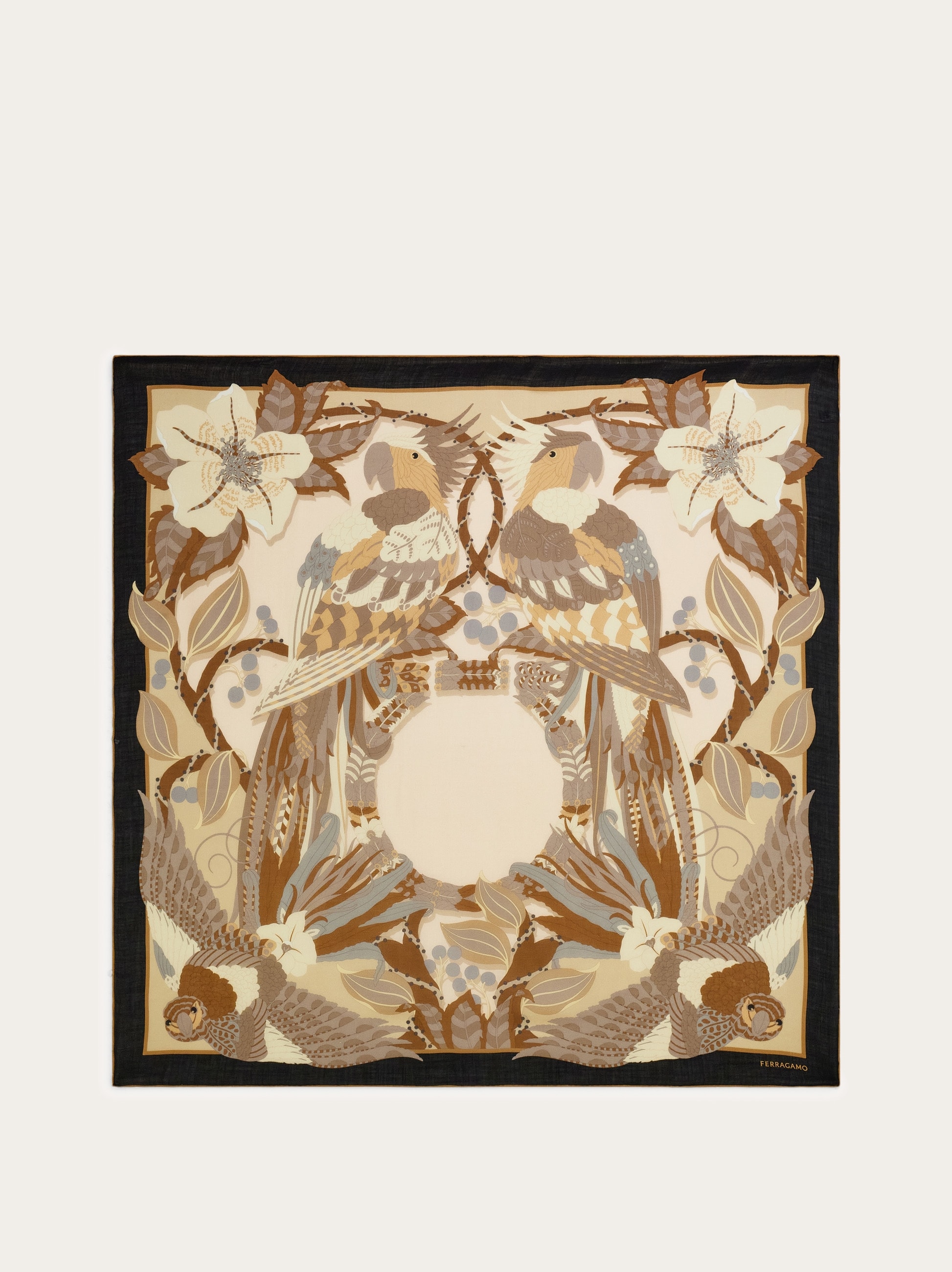 Parrots print cashmere shawl - Women | Ferragamo