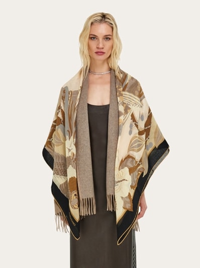 Parrots print cashmere shawl - Women | Ferragamo