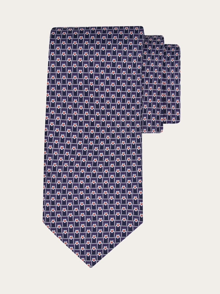 Torneo print silk tie Gallery image 1