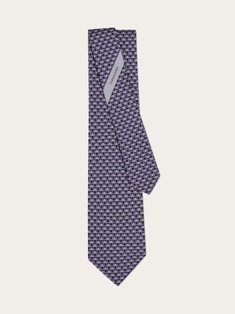 Torneo print silk tie Gallery image 4