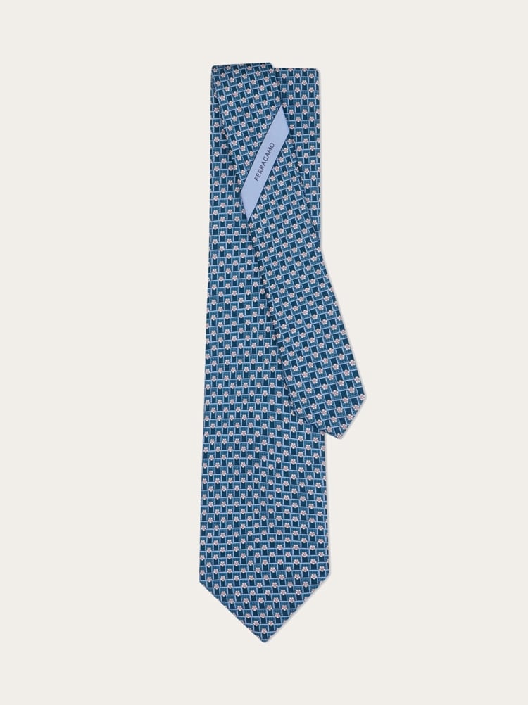 Tournament print silk tie Gallery image 3