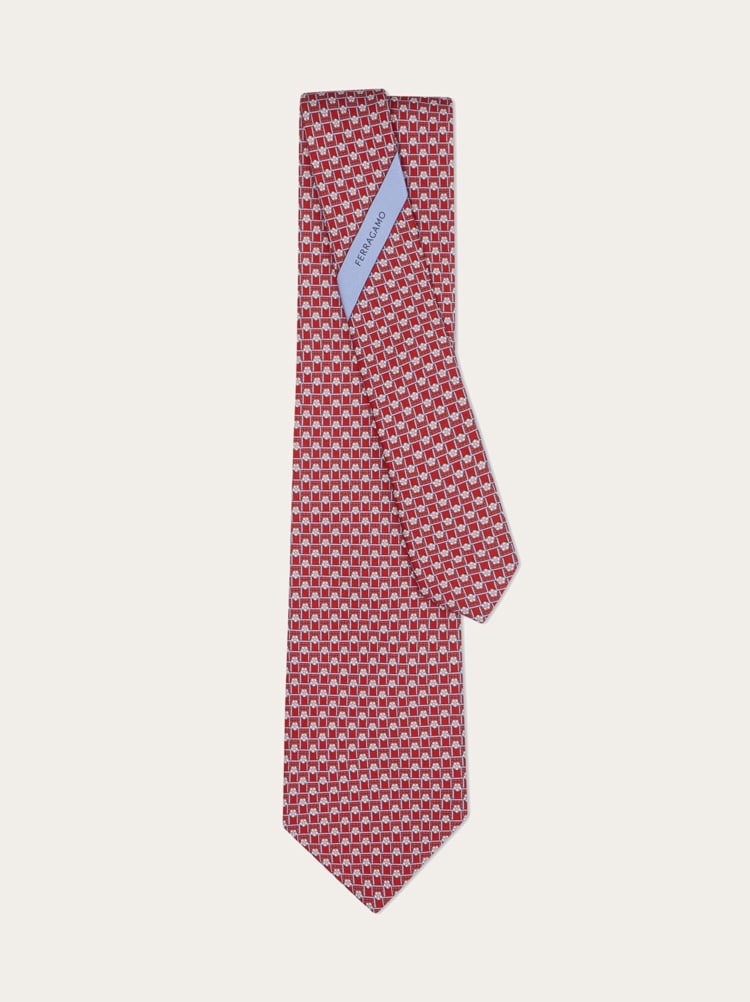 Tournament print silk tie Gallery image 3