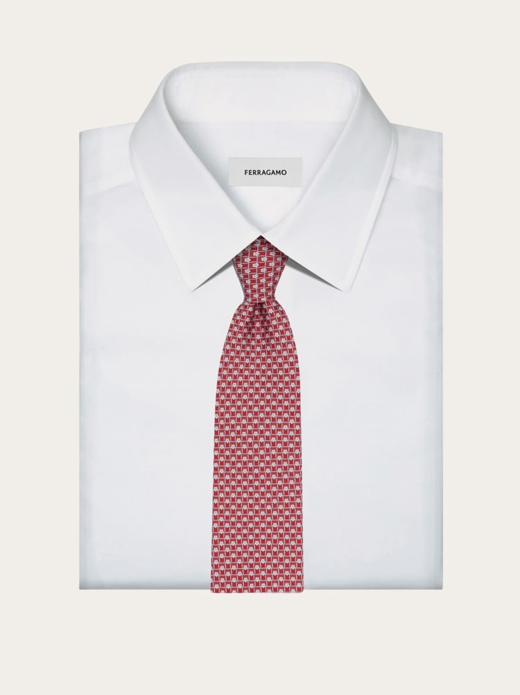 Tournament print silk tie Gallery image 4