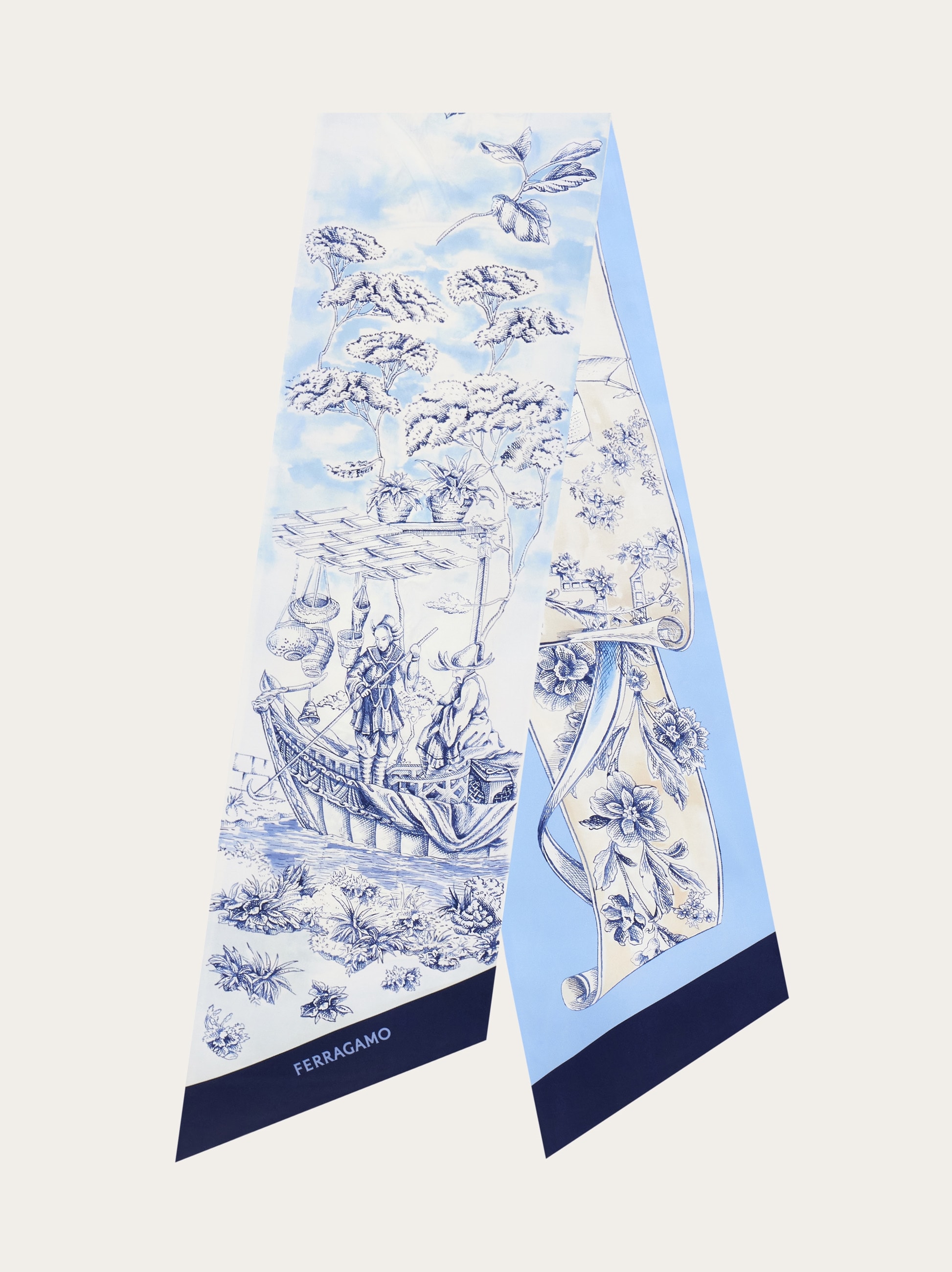 Voyage print silk bandeau - Women | Ferragamo