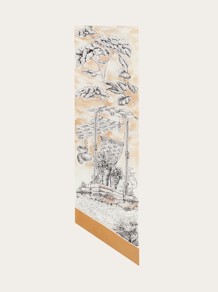 에스닉 프린트 실크 방도 Gallery image 4