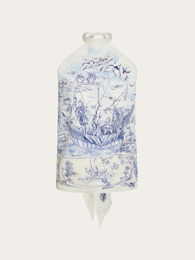 Top en foulard imprimé Ethnique Gallery image 1