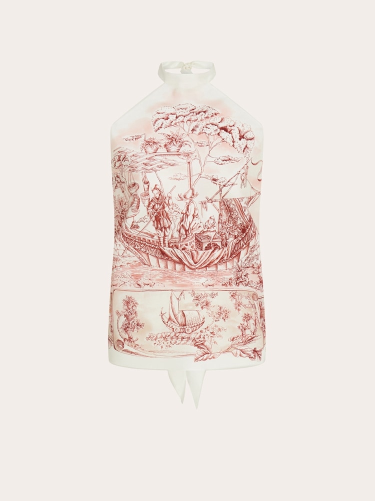 Top en foulard imprimé Ethnique Gallery image 1