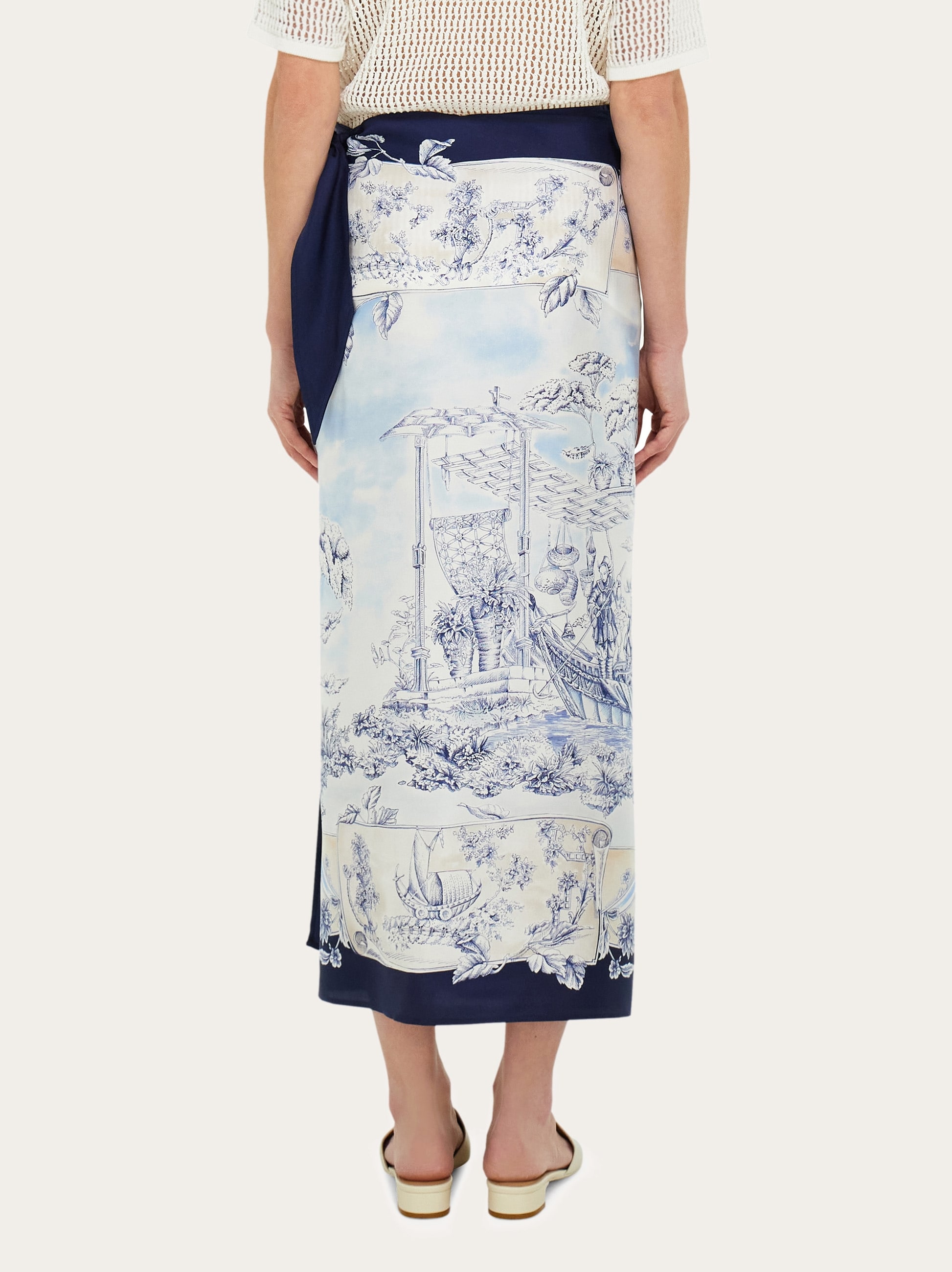 Voyage print silk sarong - Women | Ferragamo