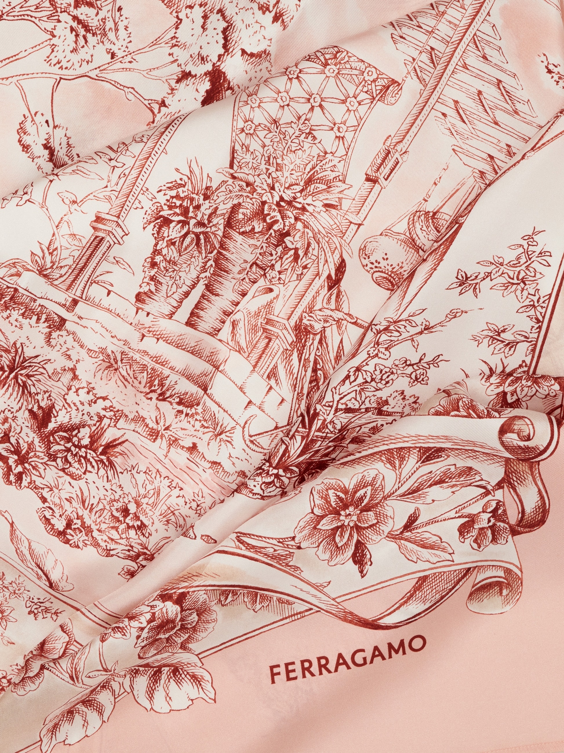 Voyage print silk sarong - Women | Ferragamo
