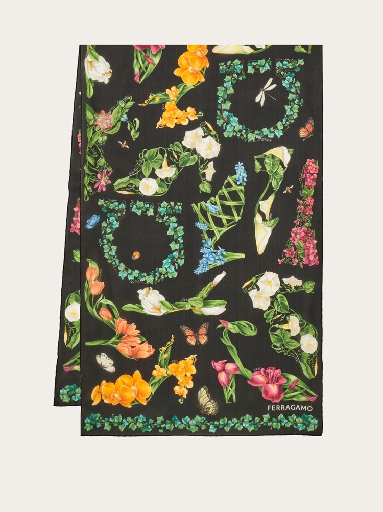Écharpe en soie imprimé Eden shoes Gallery image 1
