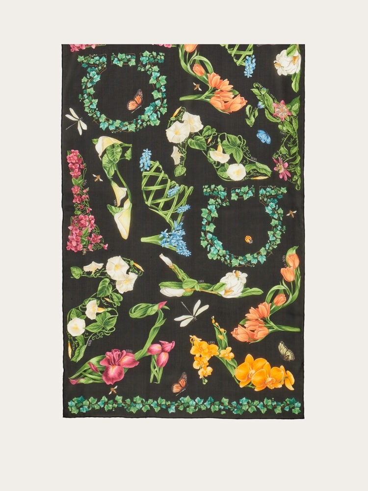 Écharpe en soie imprimé Eden shoes Gallery image 4