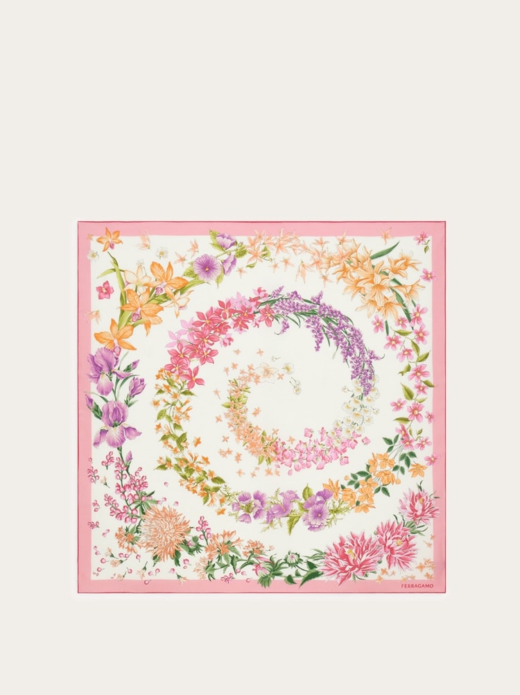 Foulard in seta stampa Primavera Gallery image 1