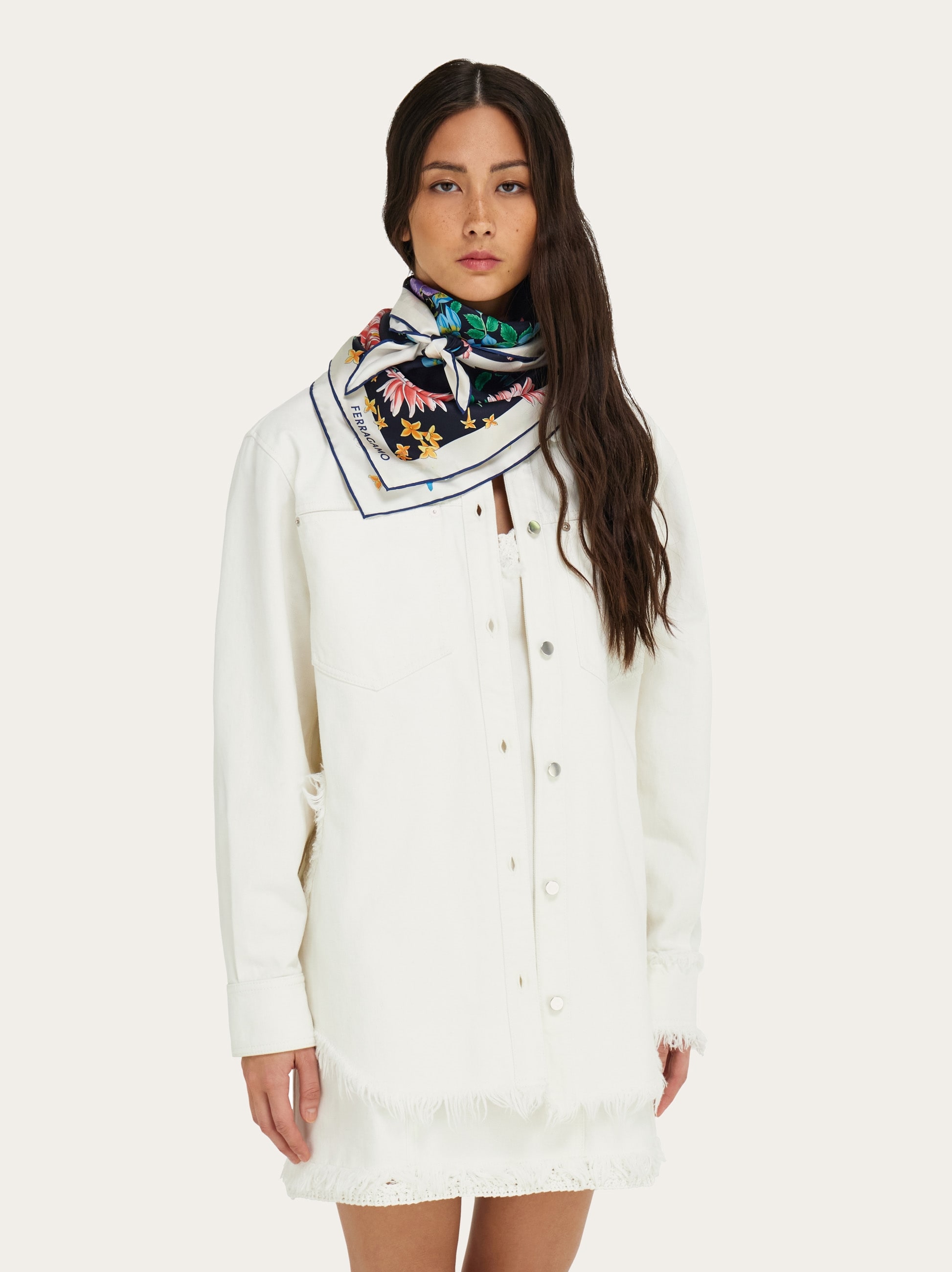 Spring print silk scarf - Women | Ferragamo
