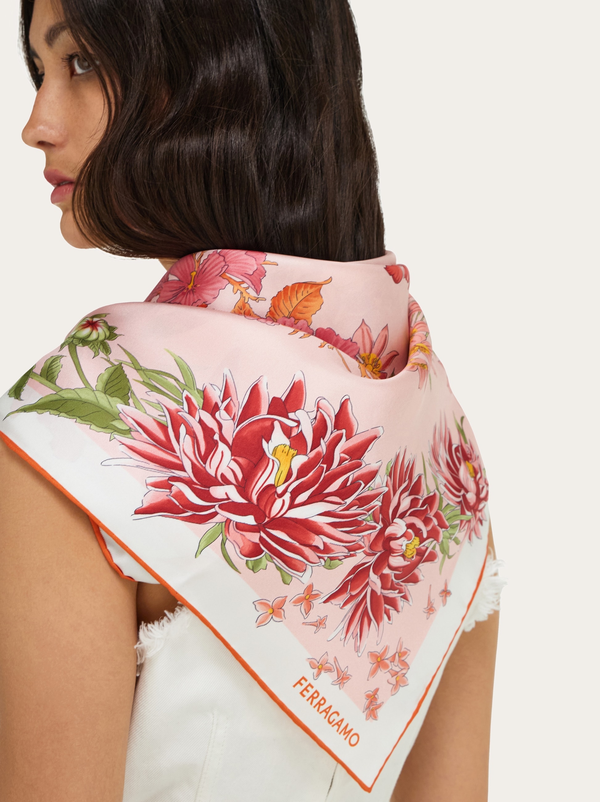 Spring print silk foulard - Women | Ferragamo