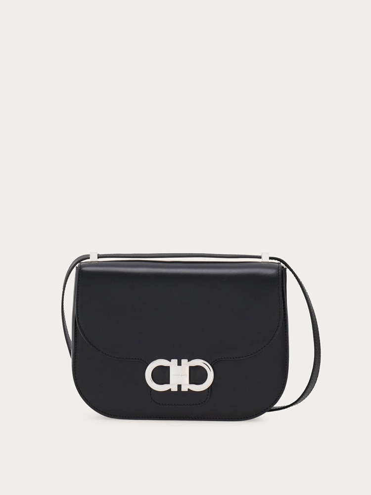 Double Gancini North-South crossbody bag (XS) Gallery image 1
