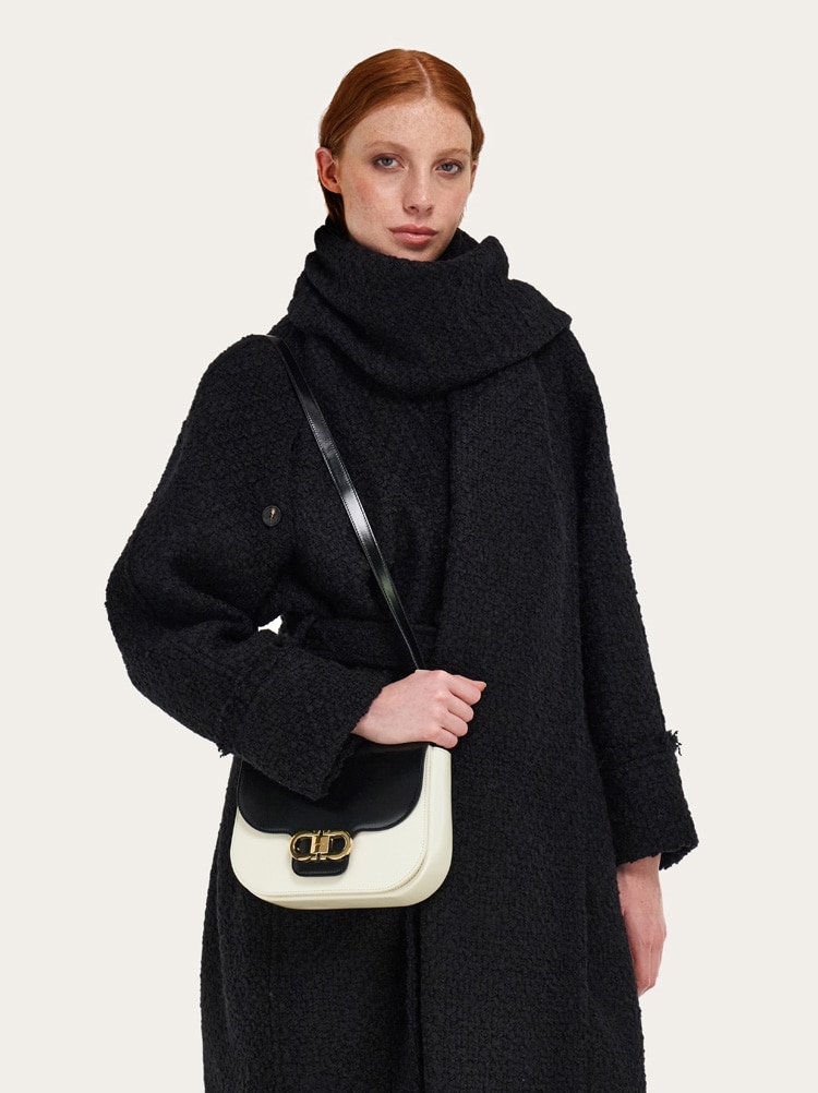 Double Gancini North-South crossbody bag (XS) Gallery image 3