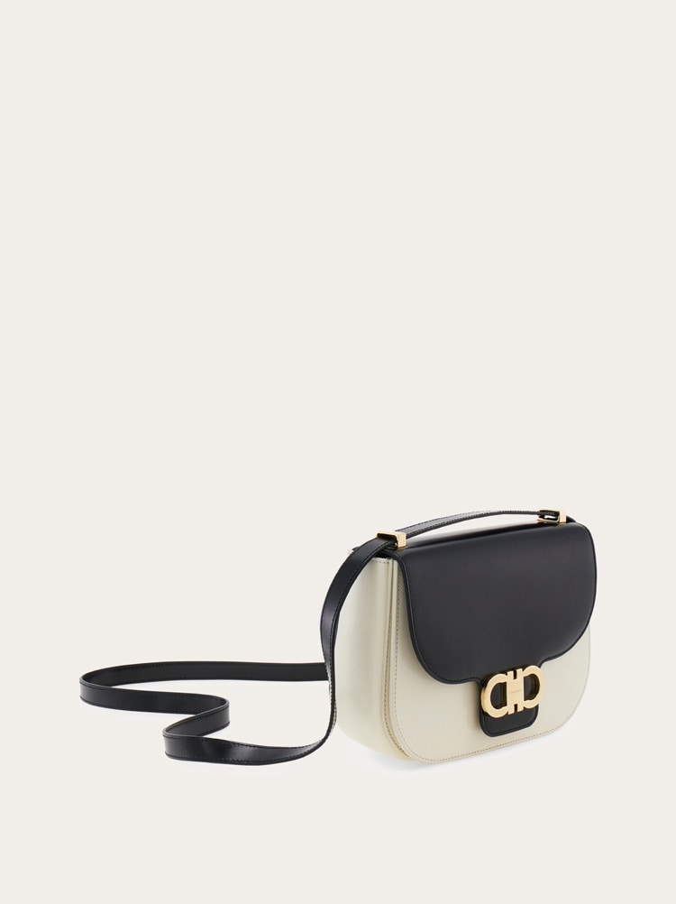 Double Gancini North-South crossbody bag (XS) Gallery image 6
