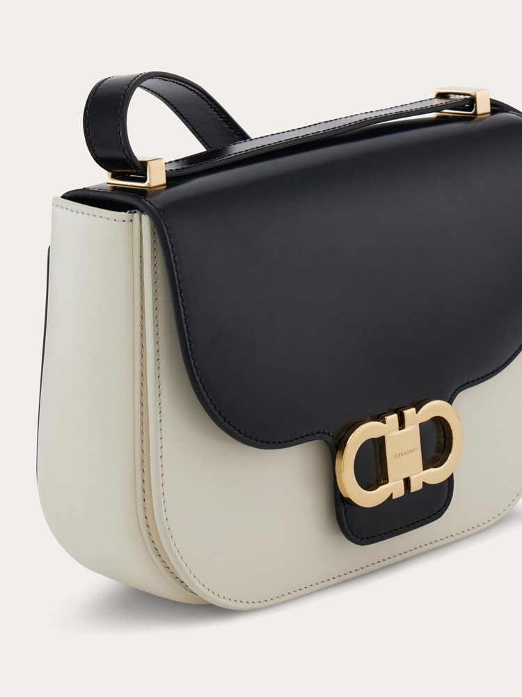 Double Gancini North-South crossbody bag (XS) Gallery image 7