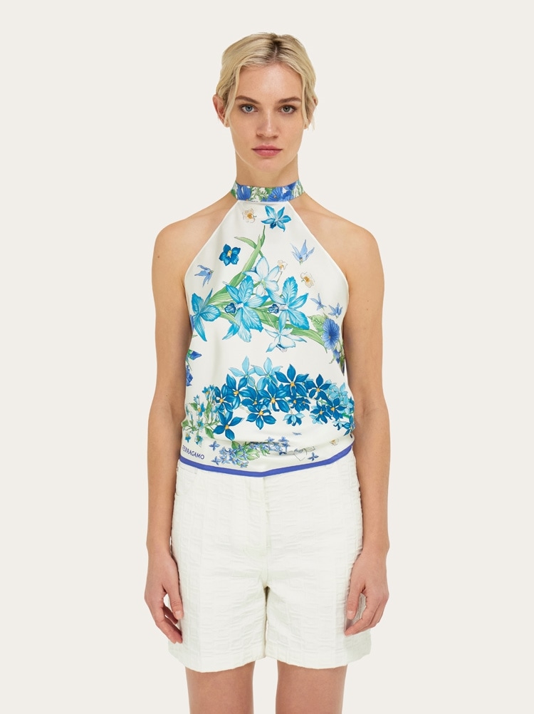 Top en foulard imprimé Printemps Gallery image 3