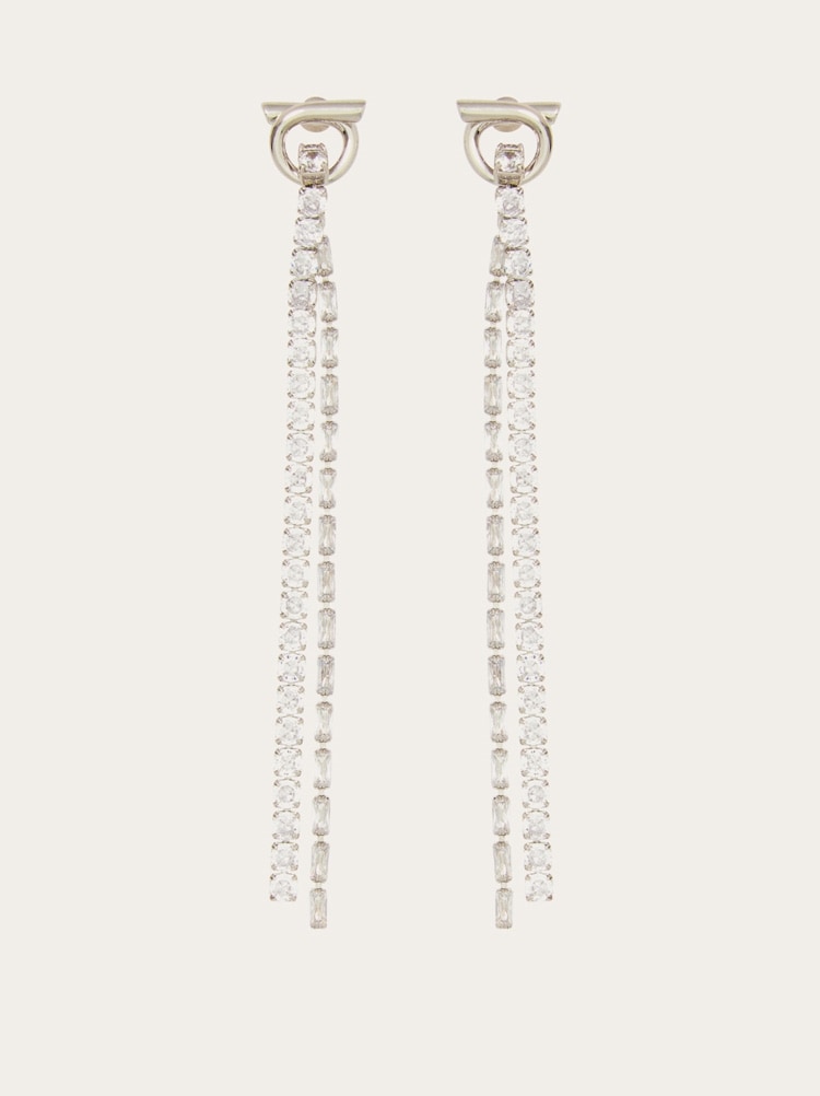 Gancini earrings with long crystal pendant Gallery image 1