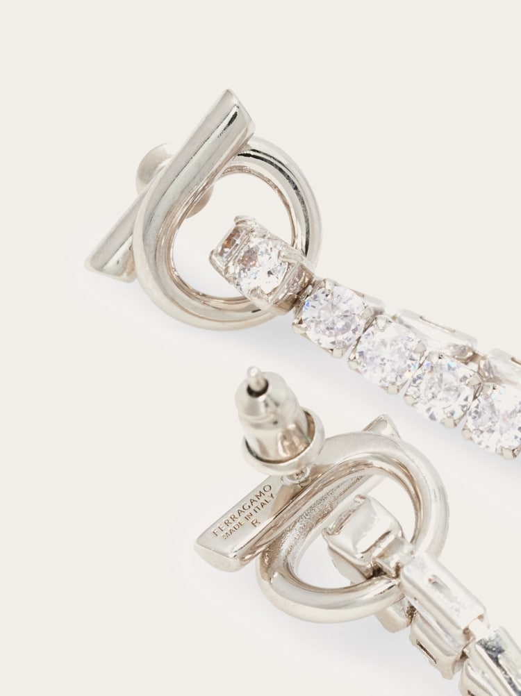 Gancini earrings with long crystal pendant Gallery image 2