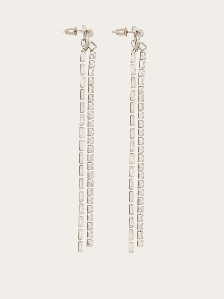 Gancini earrings with long crystal pendant Gallery image 3