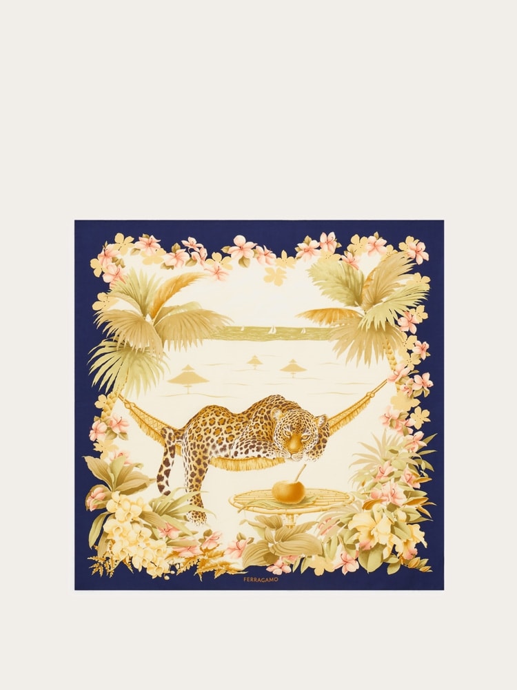 Foulard en soie imprimé Jungle Gallery image 1