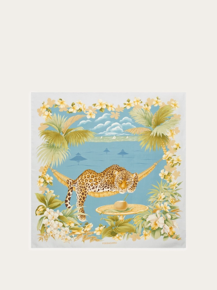 Foulard en soie imprimé Jungle Gallery image 1