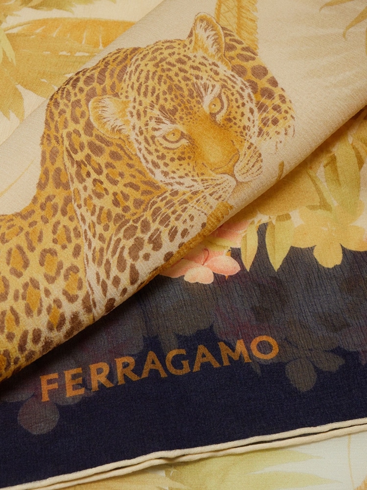 Jungle print silk scarf Gallery image 2