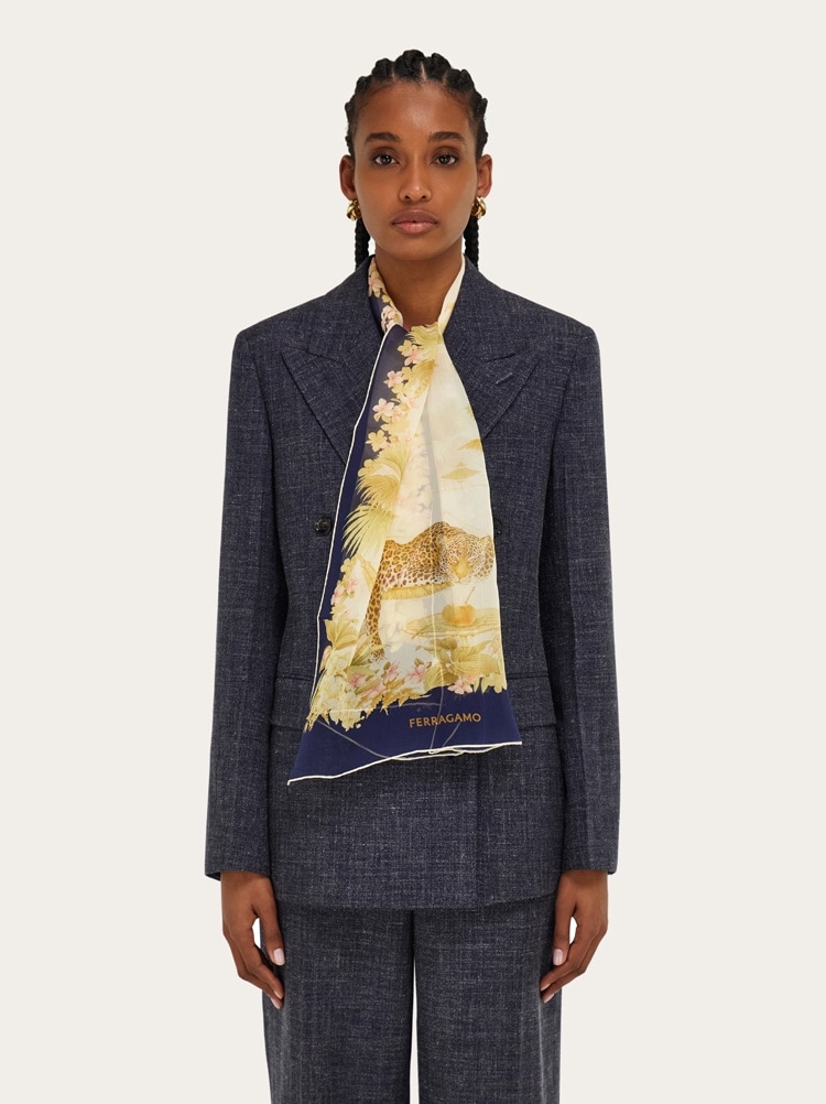 Jungle print silk scarf Gallery image 3