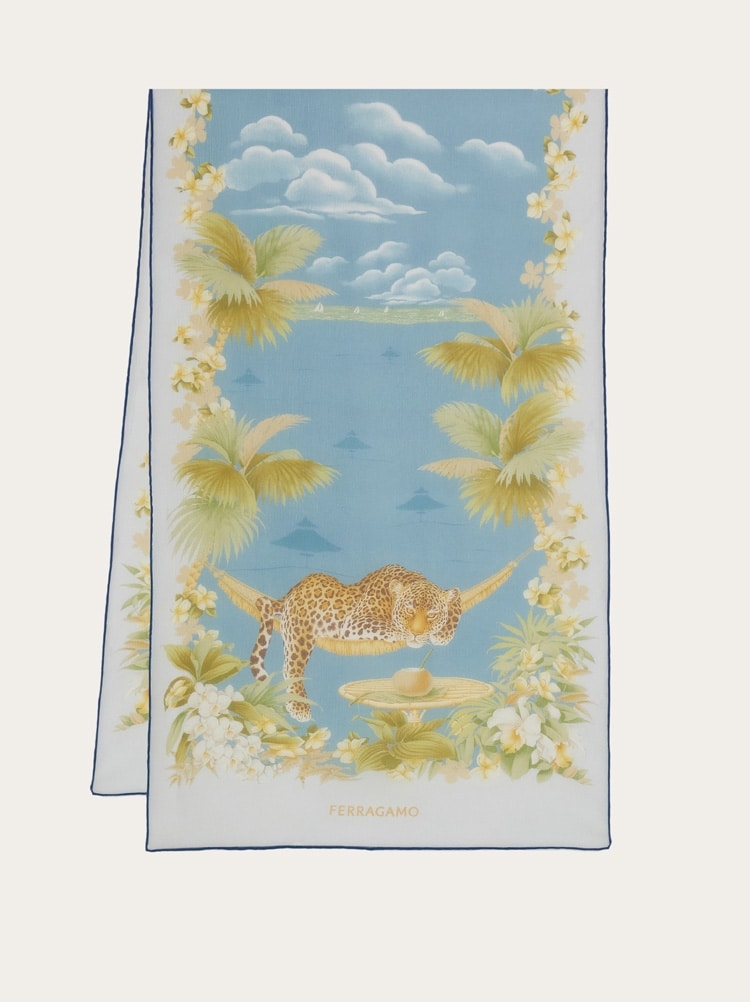 Jungle print silk scarf Gallery image 1